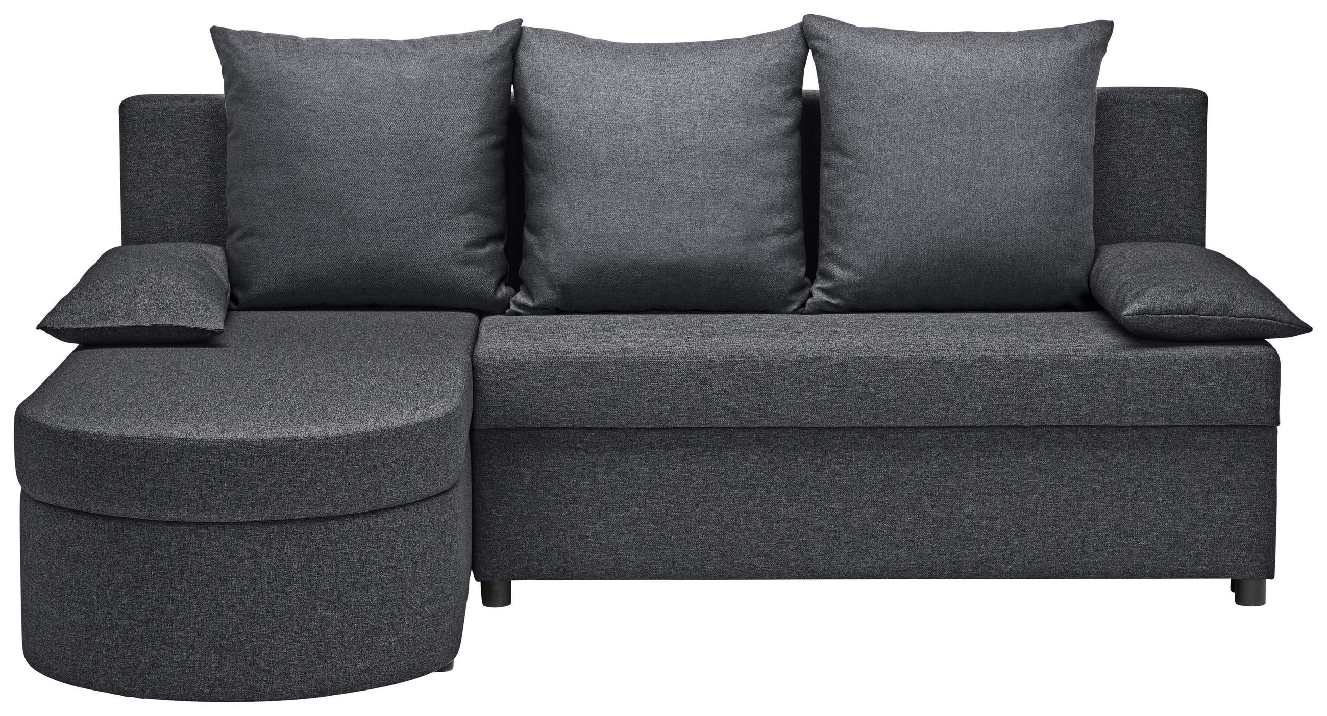 ECKSOFA Dunkelgrau Webstoff  - Dunkelgrau/Anthrazit, KONVENTIONELL, Kunststoff/Textil (159/196cm) - Ti'me