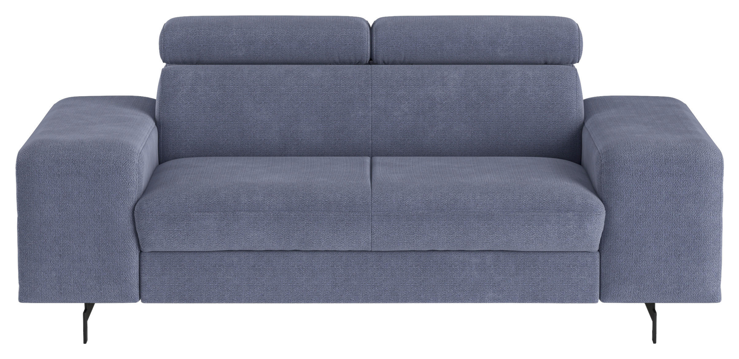2-SITZER-SOFA Chenille Blau  - Blau/Schwarz, Textil/Metall (198/81/100cm) - MID.YOU