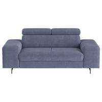 2-SITZER-SOFA Chenille Blau  - Blau/Schwarz, Textil/Metall (198/81/100cm) - MID.YOU