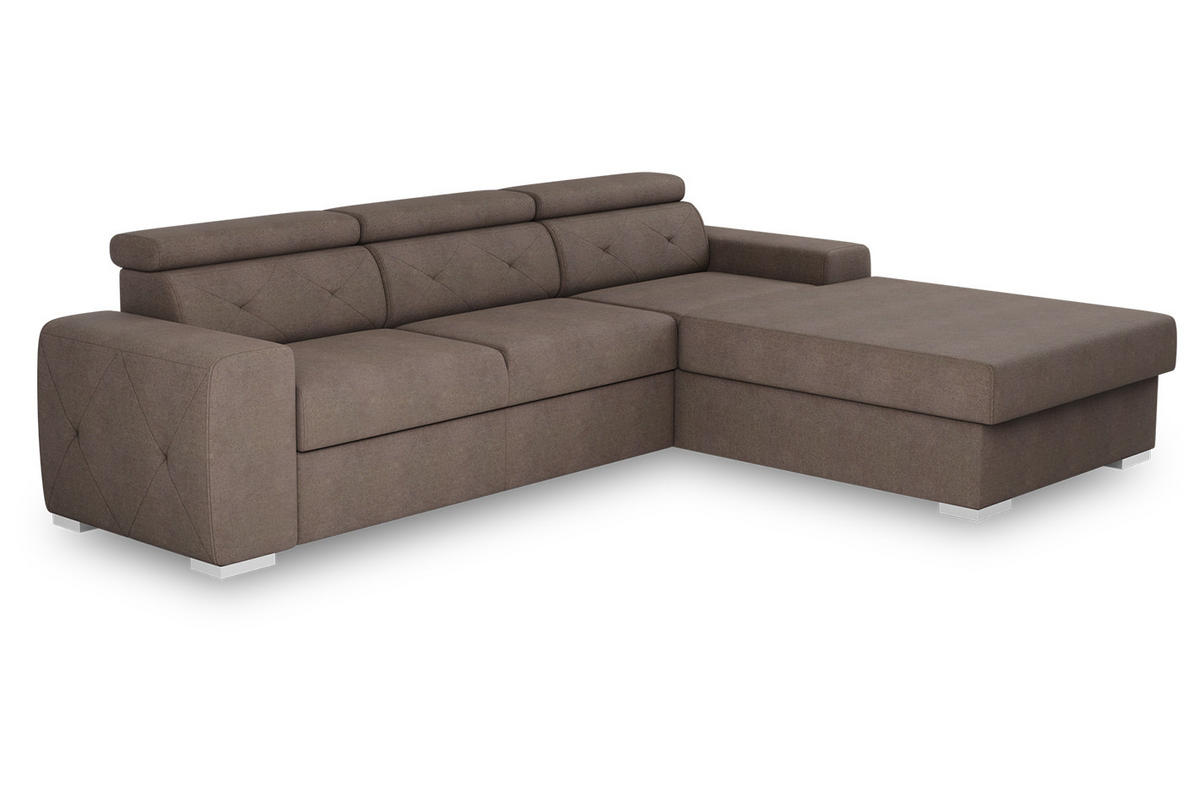 ECKSCHLAFSOFA in Braun Textil   - Braun, Design, Textil (296/195cm) - MID.YOU