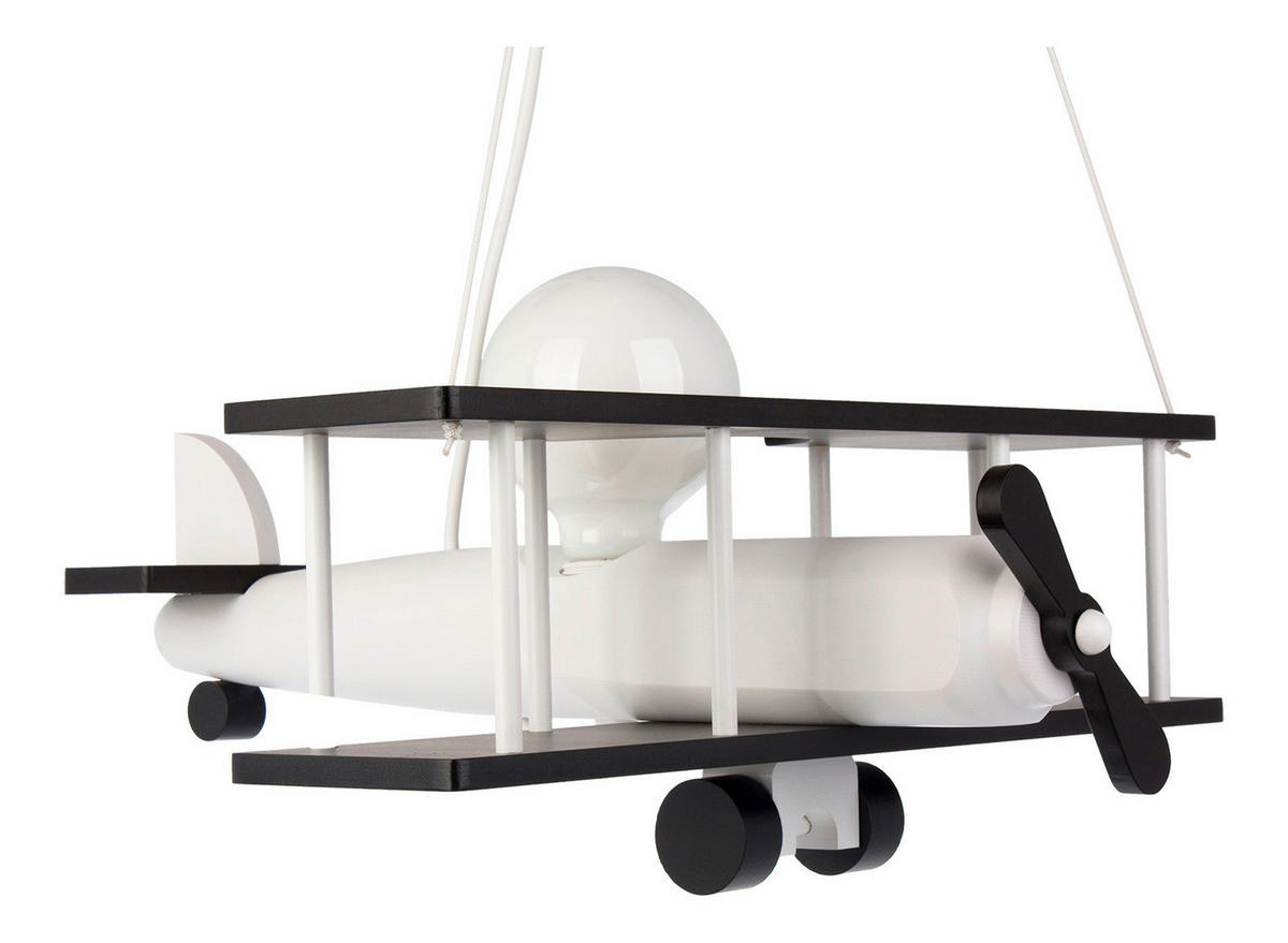 KINDERHÄNGELEUCHTE 42/45/75 cm   - Schwarz/Weiß, KONVENTIONELL, Holz (42/45/75cm)