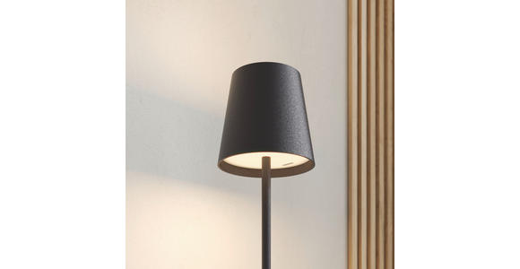 AKKU-STEHLEUCHTE 22/130 cm    - Schwarz, KONVENTIONELL, Kunststoff/Metall (22/130cm) - Novel