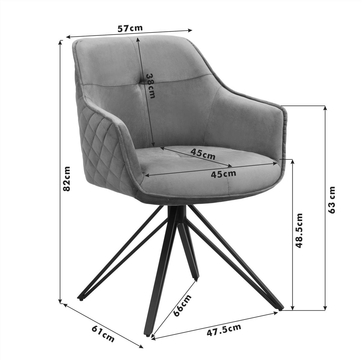 STOLICA S NASLONOM ZA RUKE  crna, taupe  metal, tekstil      - crna/taupe, Moderno, metal/tekstil (57/82/61cm) - Livetastic