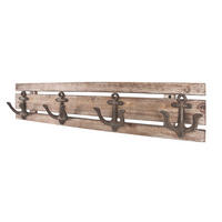 STENSKI OBEŠALNIK - rjava, Basics, kovina/les (66/7/14cm) - Carryhome