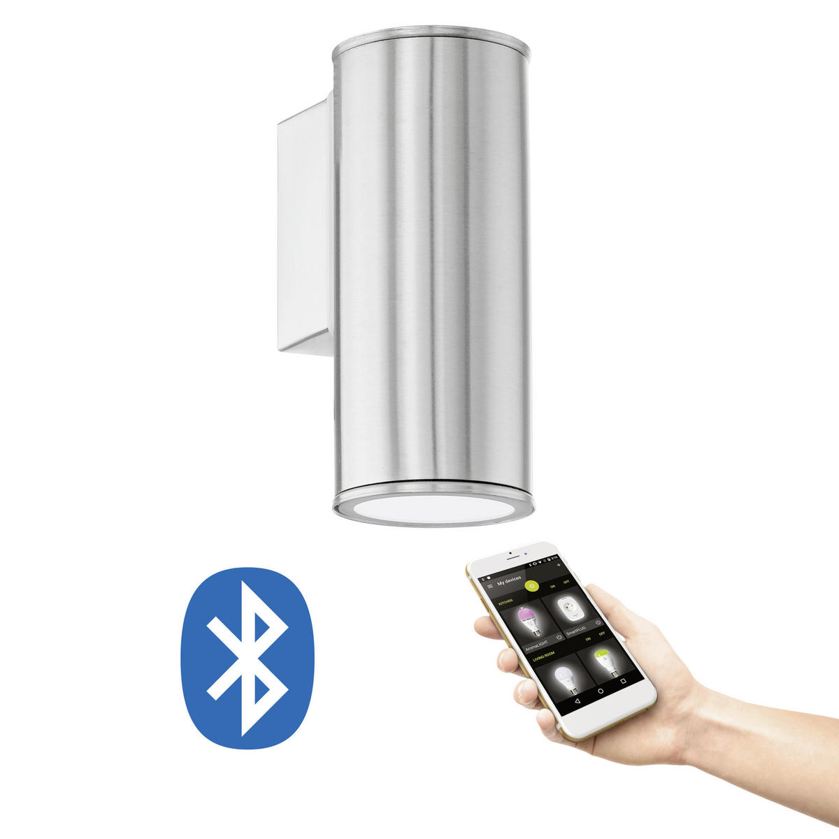 AUßENWANDLEUCHTE 9,5/15 cm  - Edelstahlfarben, Design, Metall (9,5/15cm) - Eglo