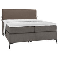 POSTELJA BOXSPRING 120 cm   x 200 cm  , tekstil rjava, siva  - črna/siva, Design, kovina/tekstil (120/200cm) - Hom`in