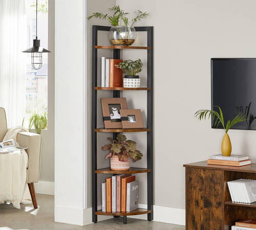 ECKREGAL in 30/150/30 cm Braun, Schwarz  - Schwarz/Braun, LIFESTYLE, Holzwerkstoff/Metall (30/150/30cm) - Boxxx