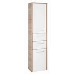 HOCHSCHRANK 40/160/33 cm  - Chromfarben/Weiß Hochglanz, Design, Glas/Holzwerkstoff (40/160/33cm) - Xora