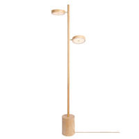 STEHLEUCHTE Good & Mojo 40/146 cm  - Eschefarben/Weiß, Trend, Holz (40/146cm) - Good & Mojo