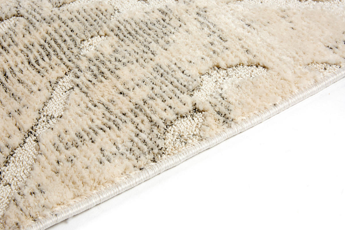 WEBTEPPICH 133/190 cm Lou Creme, Grau rechteckig  - Creme/Grau, Basics, Kunststoff/Textil (133/190cm) - Astra