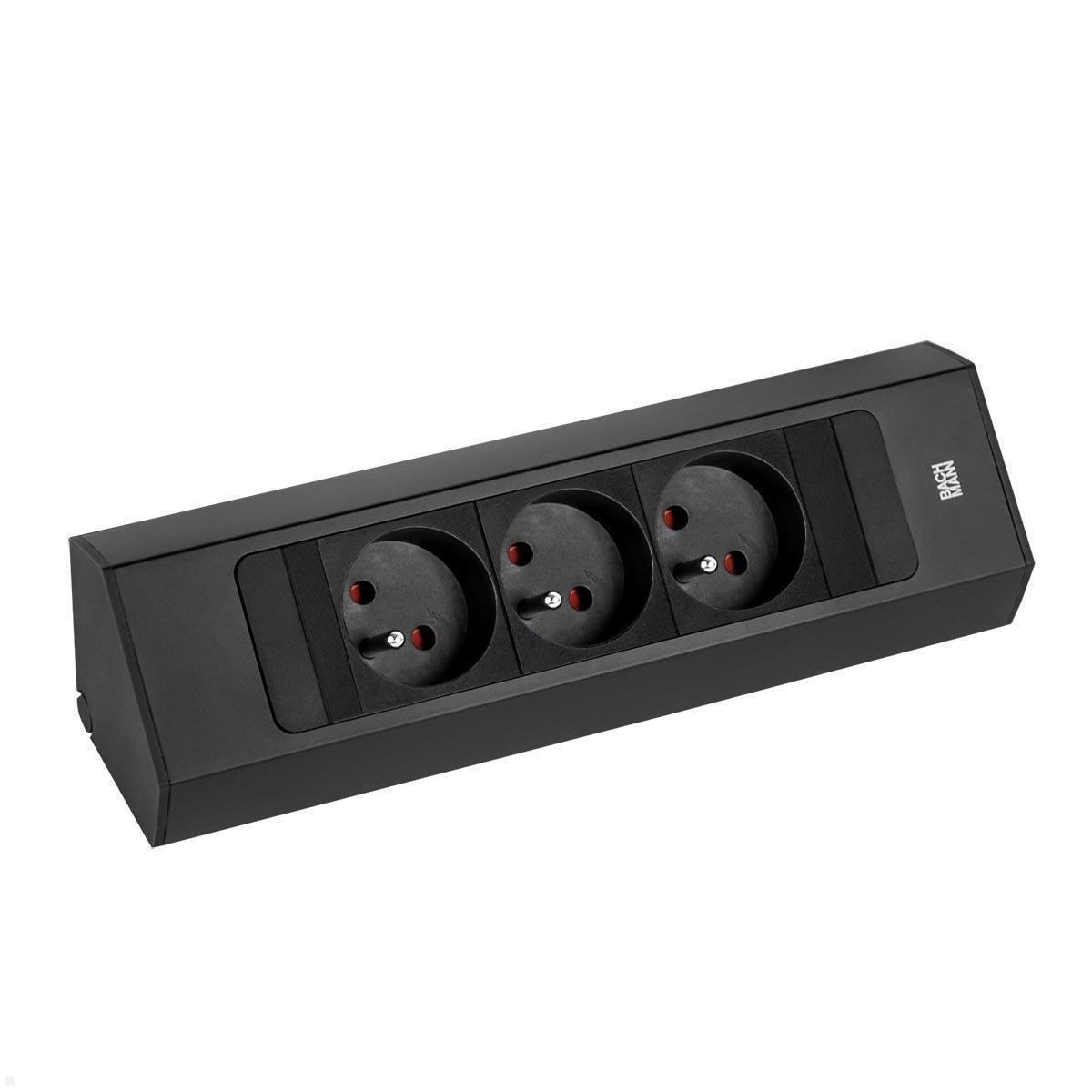 STECKDOSENELEMENT - Schwarz, Basics, Kunststoff (23,5/7,82/7,8cm) - HKT