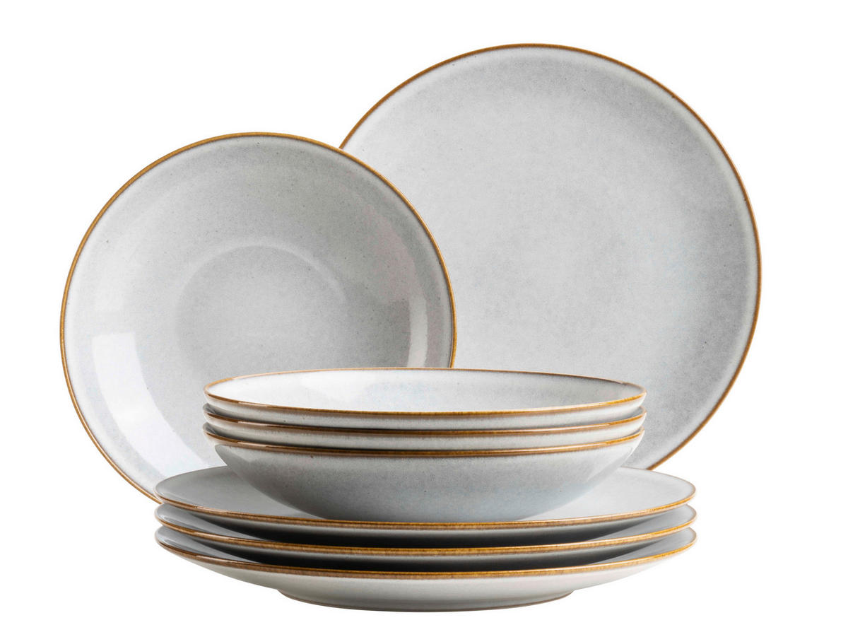 TAFELSERVICE SMOKY'S 8-teilig  - Weiß, Basics, Keramik - Mäser