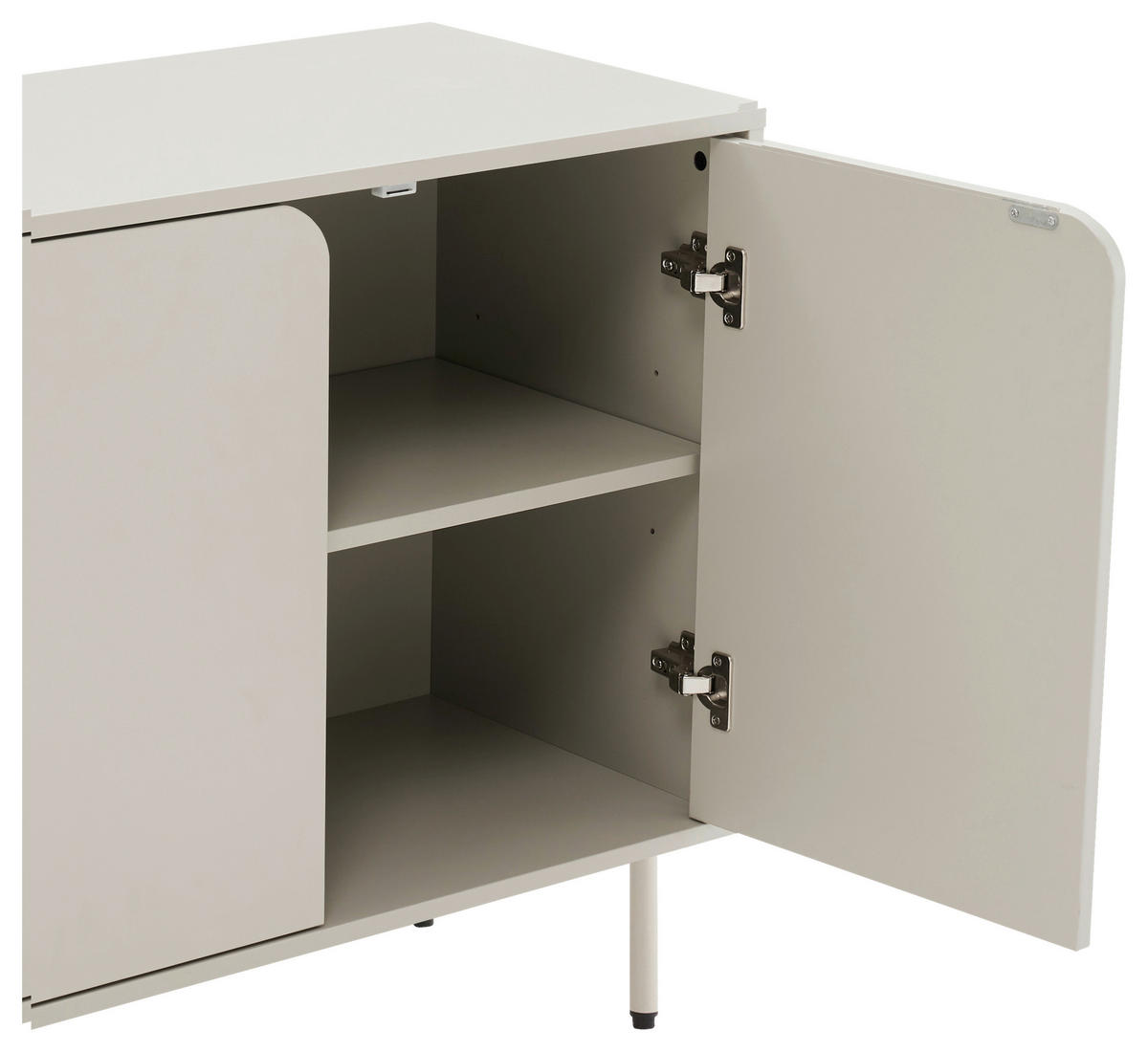 TÁLALÓSZEKRÉNY 160/75/40 cm  - selyemszürke, Design, faalapú anyag/fém (160/75/40cm) - Xora