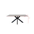 ESSTISCH in Metall, Glas, Keramik 180/90/76 cm  - Schwarz/Grau, Design, Glas/Keramik (180/90/76cm) - Novel
