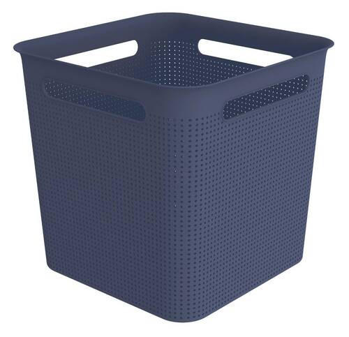 BOX, plast - tmavomodrá, Basics, plast (29,1/29,1/28,1cm) - Rotho