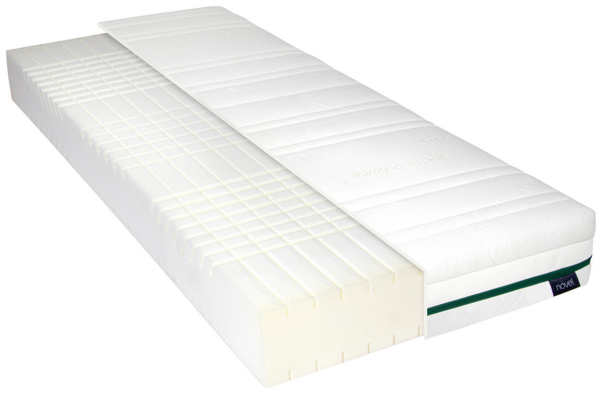 KALTSCHAUMMATRATZE Emotion S50 200/200 cm Höhe ca. 21 cm 7 -Zonen - Weiß, Basics, Textil (200/200cm) - Novel