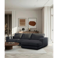 ECKSOFA VIGO Graphitfarben  - Schwarz/Graphitfarben, Design, Textil (303/172cm) - MID.YOU