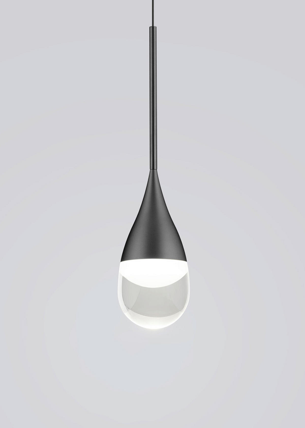 LED-HÄNGELEUCHTE Deep 8/210 cm   - Schwarz, Design, Glas/Metall (8/210cm) - Helestra
