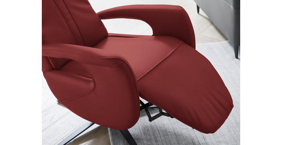 RELAXSESSEL in Leder Bordeaux  - Bordeaux/Schwarz, Design, Leder/Metall (71/112/83cm) - Dieter Knoll