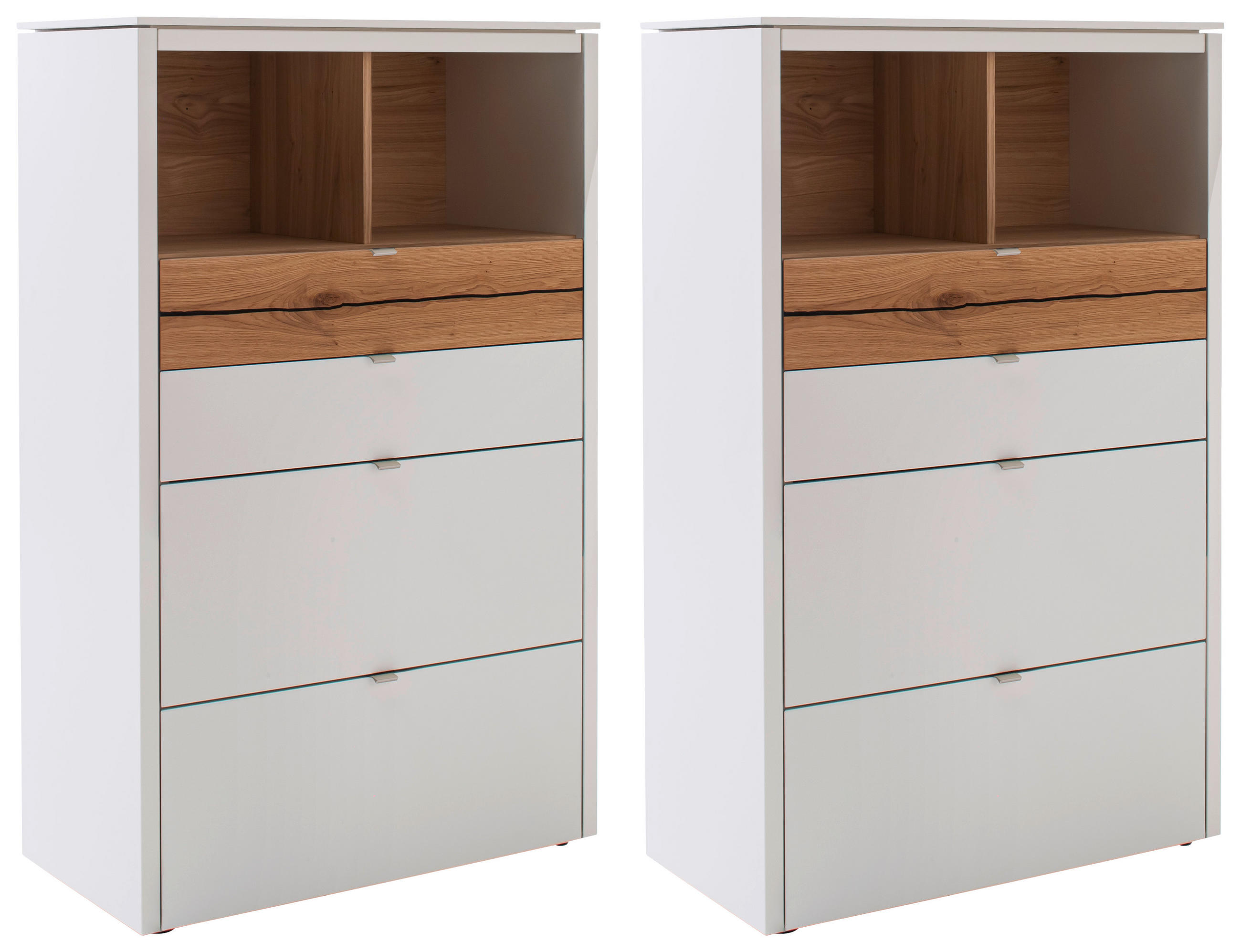 HIGHBOARD  in 193/140/43 cm  - Weiss/Edelstahlfarben, Design, Holz/Holzwerkstoff (193/140/43cm) - Venjakob