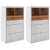 HIGHBOARD  in 193/140/43 cm  - Weiss/Edelstahlfarben, Design, Holz/Holzwerkstoff (193/140/43cm) - Venjakob
