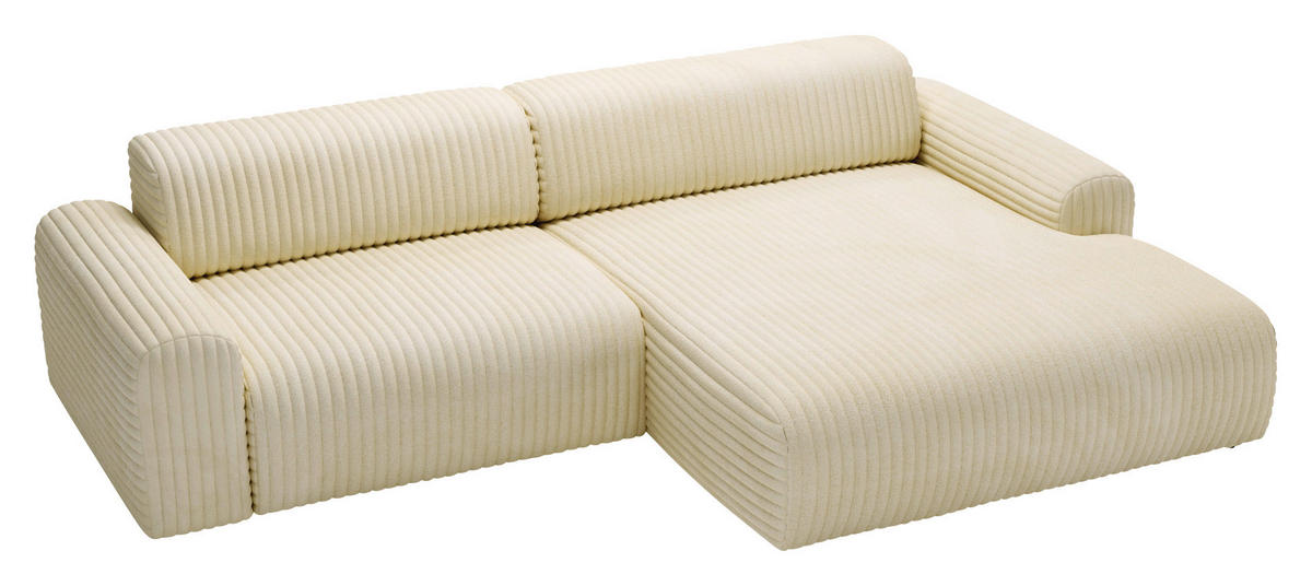 ECKSOFA in Cord Beige  292/178 cm  - Beige/Schwarz, Design, Kunststoff/Textil (292/178cm) - home24