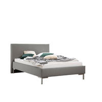 POLSTERBETT 140/200 cm,  in Grau,  - Silberfarben/Grau, MODERN, Textil/Metall (140/200cm) - Livetastic