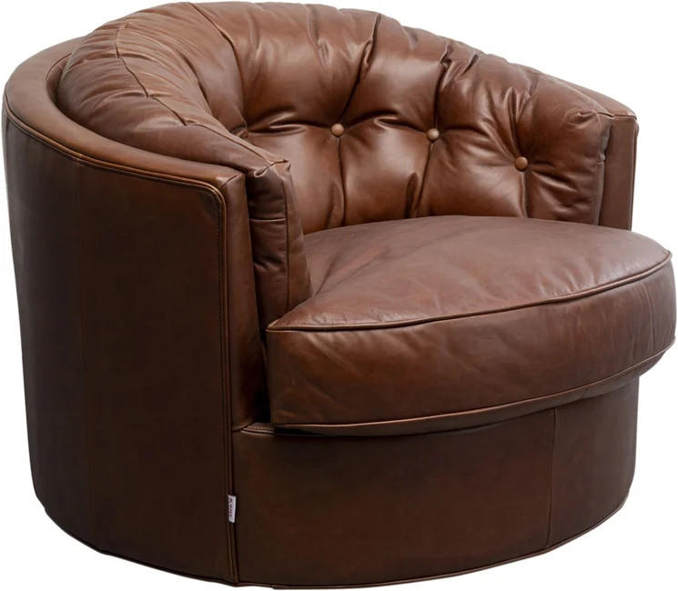SESSEL in Echtleder Braun  - Schwarz/Braun, Design, Leder/Metall (90/70/80cm) - Kare-Design