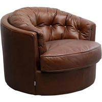 SESSEL in Echtleder Braun  - Schwarz/Braun, Design, Leder/Metall (90/70/80cm) - Kare-Design