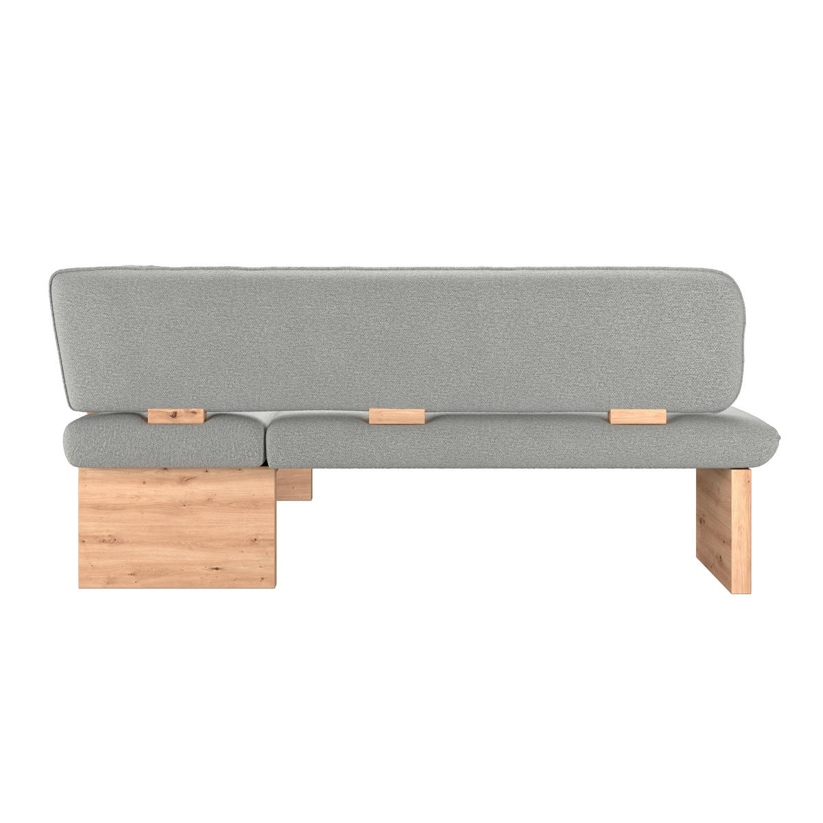 ECKBANK 192/170 cm Webstoff Hellgrau Eiche Sperrholz   - Eichefarben/Hellgrau, KONVENTIONELL, Holz/Textil (192/170cm) - Livetastic