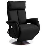 RELAXSESSEL in Leder Schwarz  - Edelstahlfarben/Schwarz, KONVENTIONELL, Leder/Metall (78/110/81cm) - Cantus