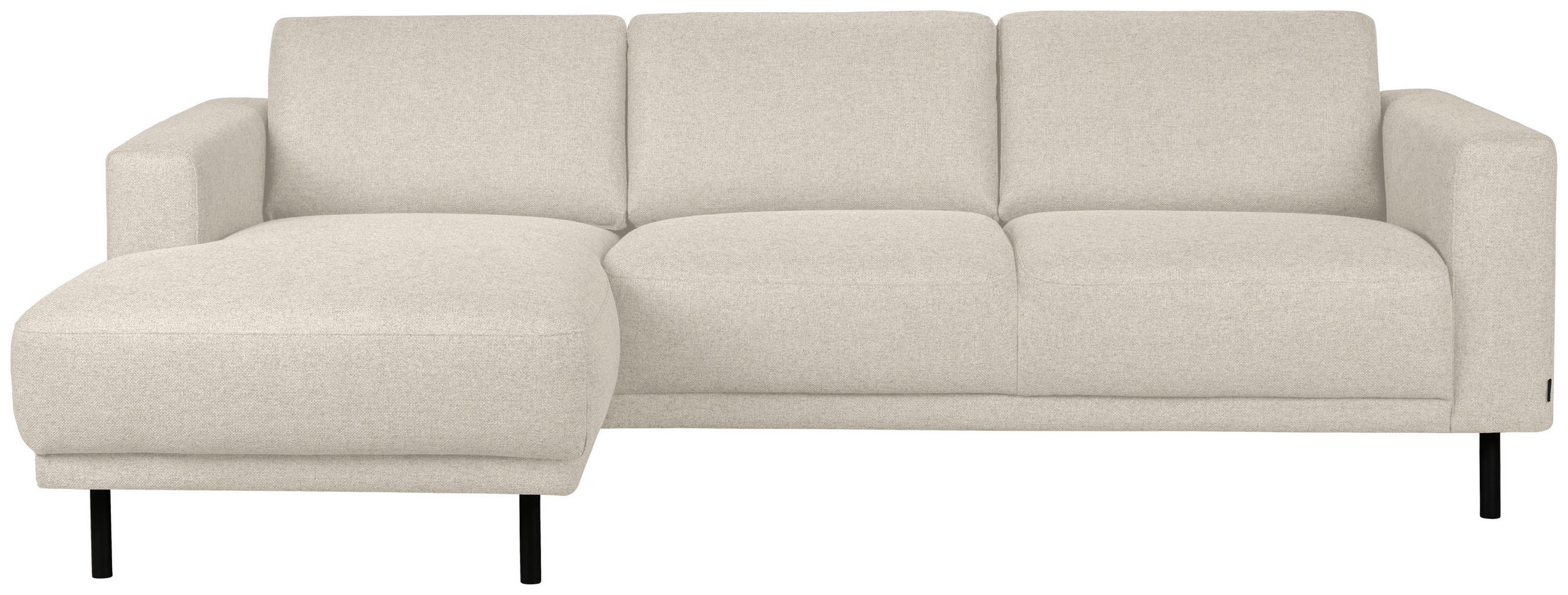 SOFFA i flatväv beige  - beige/svart, Design, metall/trä (238/78/142cm) - Pure Home Comfort