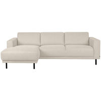 SOFFA i flatväv beige  - beige/svart, Design, metall/trä (238/78/142cm) - Pure Home Comfort