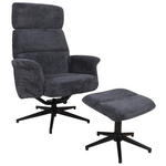 RELAXSESSELSET in Metall, Textil Dunkelblau  - Schwarz/Dunkelblau, Design, Textil/Metall (74/106-96/72-101cm) - Carryhome