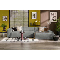 ECKSOFA HANNAH Hellgrau Cord  - Hellgrau/Schwarz, Design, Kunststoff/Textil (343/170cm) - MID.YOU