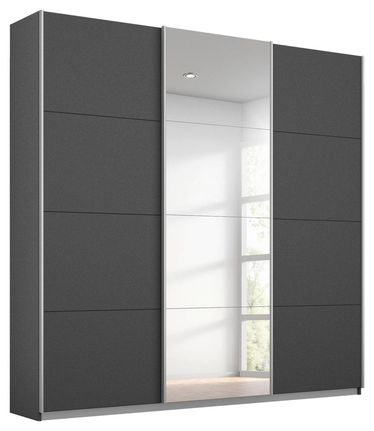 SCHWEBETÜRENSCHRANK 203/229/62 cm 3-türig Grau  - Alufarben/Grau, MODERN, Holzwerkstoff/Metall (203/229/62cm) - Luca Bessoni