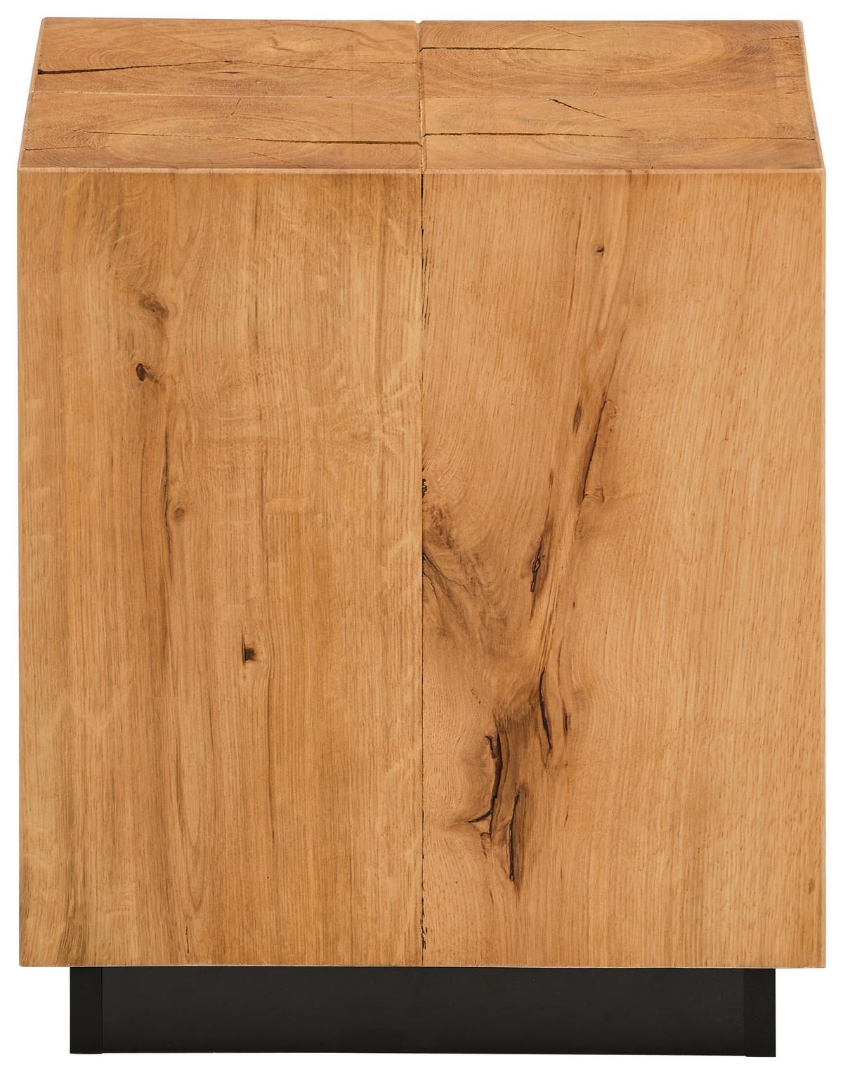 MIZICA, 40/45/40 cm barve hrasta  - črna/barve hrasta, Design, leseni material/les (40/45/40cm) - Carryhome