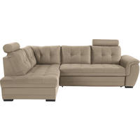 ECKSOFA Hellbraun Webstoff  - Hellbraun/Dunkelbraun, KONVENTIONELL, Kunststoff/Textil (183/251cm) - Livetastic