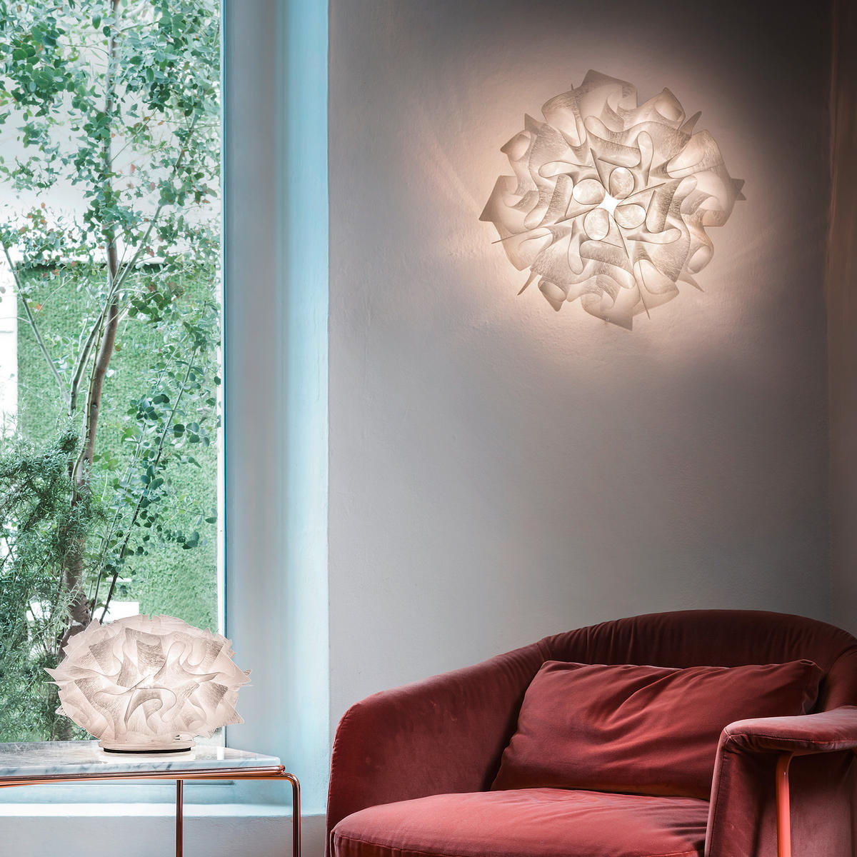 DECKENLEUCHTE VELI 53/53/20 cm   - Weiß, Design, Kunststoff (53/53/20cm) - Slamp