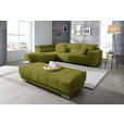 ECKSOFA in Mikrofaser Hellgrün  - Chromfarben/Hellgrün, Design, Textil/Metall (207/301cm) - Xora