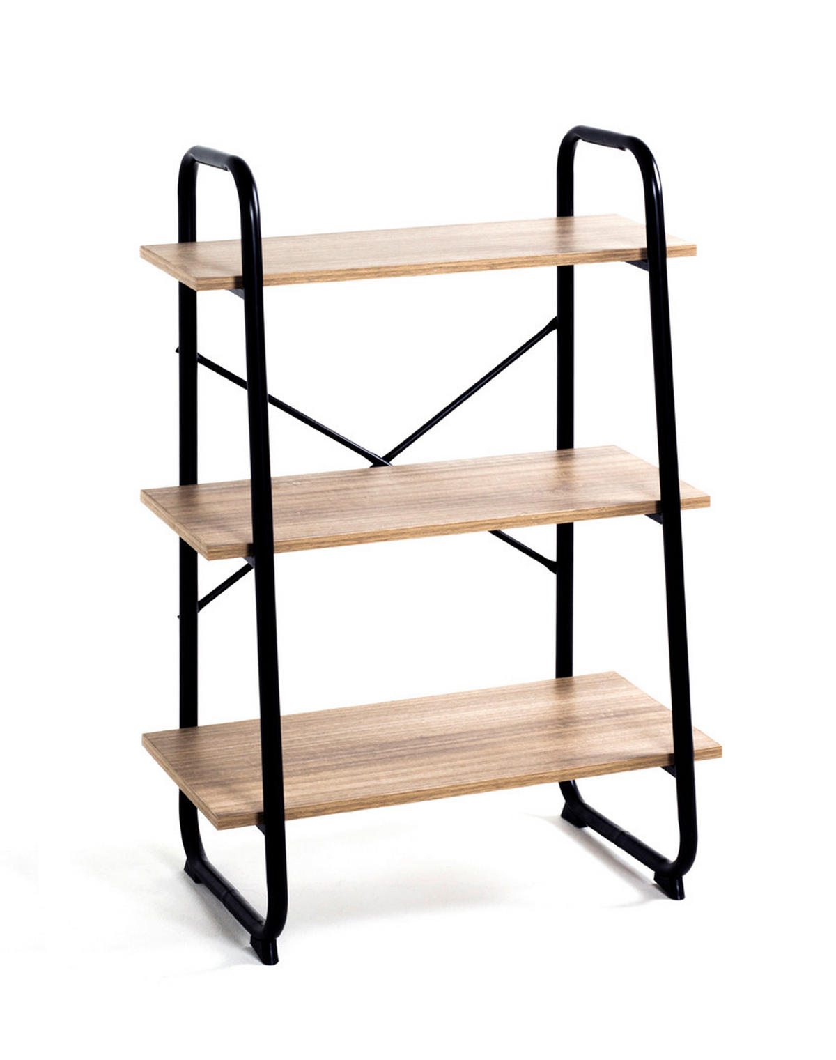 REGAL 60/93/36 cm črna, barve hrasta  - črna/barve hrasta, Moderno, kovina/leseni material (60/93/36cm) - Carryhome