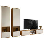 WOHNWAND  in Eichefarben, Sandfarben, Beige  315/215/40 cm  - Sandfarben/Eichefarben, KONVENTIONELL, Glas/Holzwerkstoff (315/215/40cm) - Venda