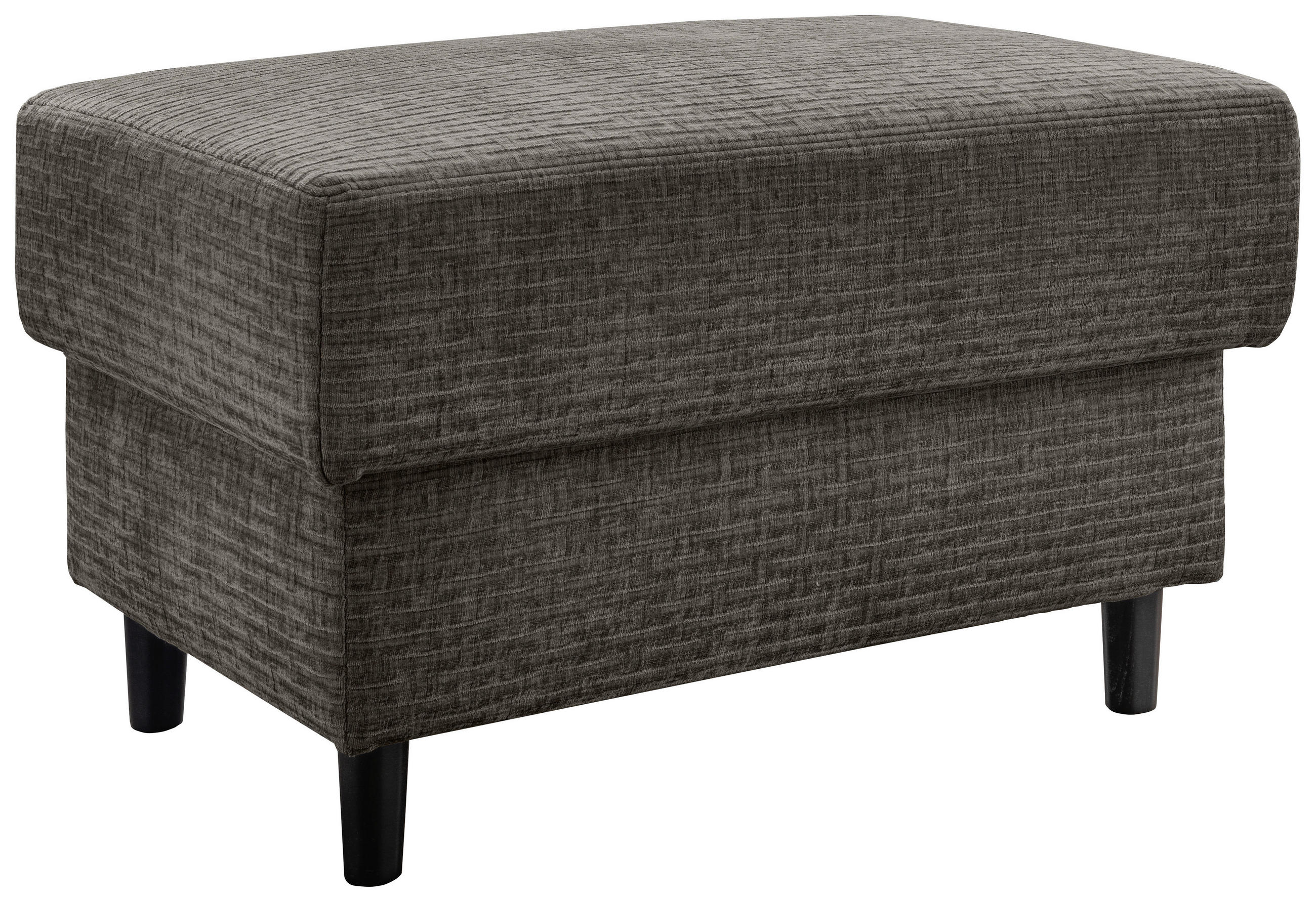 HOCKER Mikrofaser Graubraun  - Graubraun/Schwarz, MODERN, Holz/Textil (76/46/55cm) - Livetastic