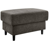 HOCKER Mikrofaser Graubraun  - Graubraun/Schwarz, MODERN, Holz/Textil (76/46/55cm) - Livetastic