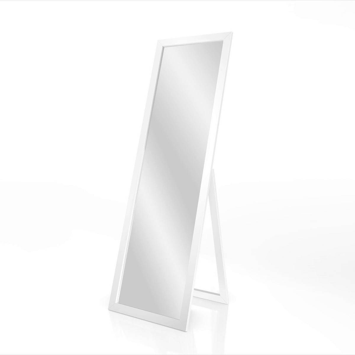 DEKOSPIEGEL  46/146 cm   in rechteckig  - Weiß, Basics, Glas/Holz (46/146cm)