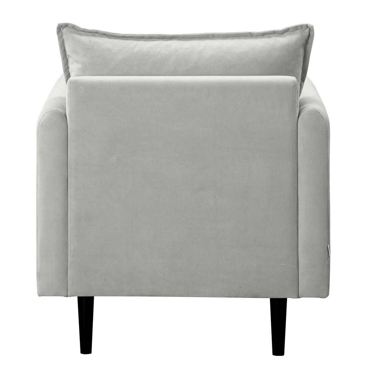SESSEL in Samt Grau  - Schwarz/Grau, Design, Holz/Textil (74/86/100cm) - P & B