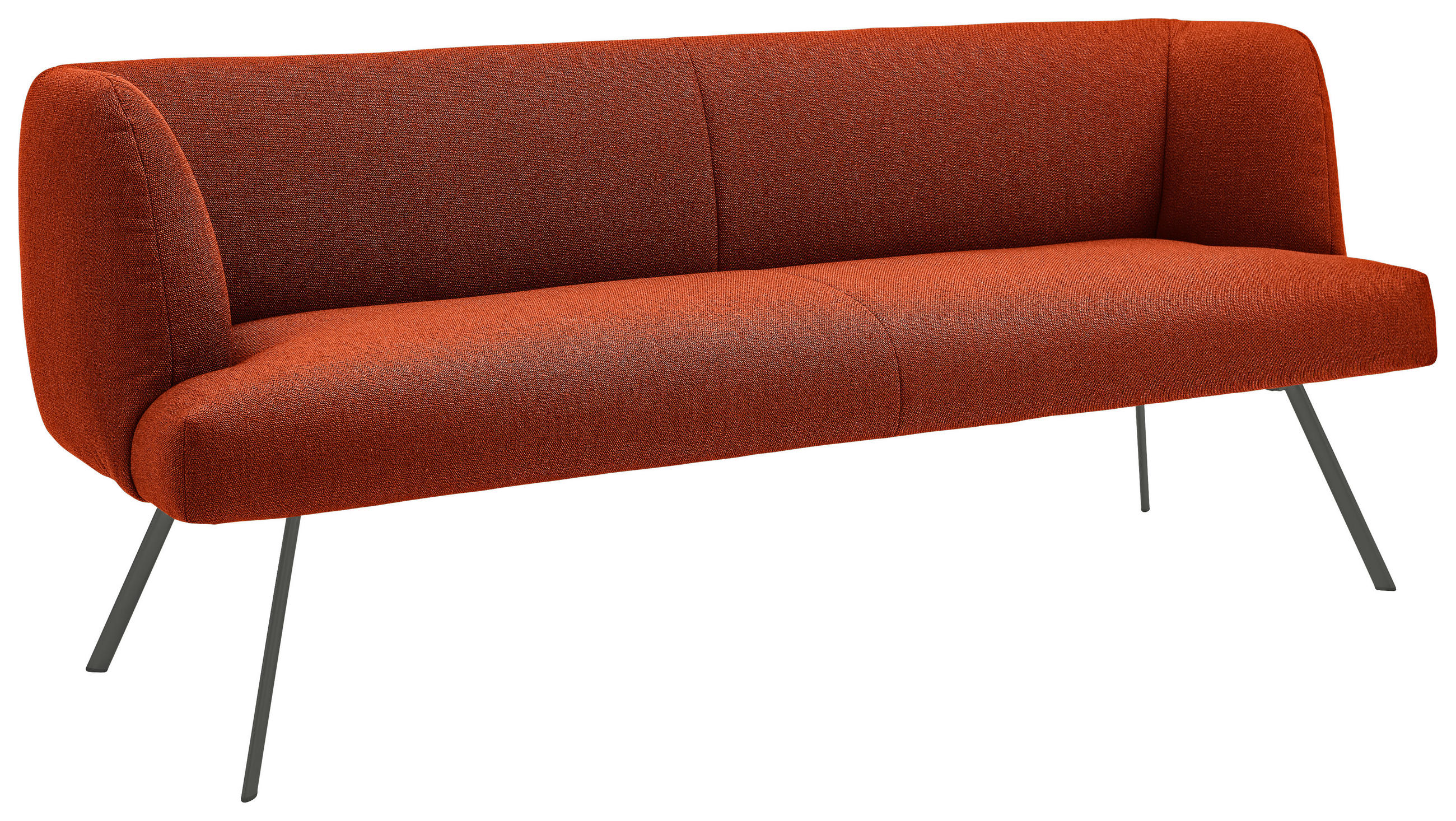SITZBANK in Metall, Textil Anthrazit, Rostfarben  - Rostfarben/Anthrazit, Design, Textil/Metall (210/87/64cm) - Venjakob