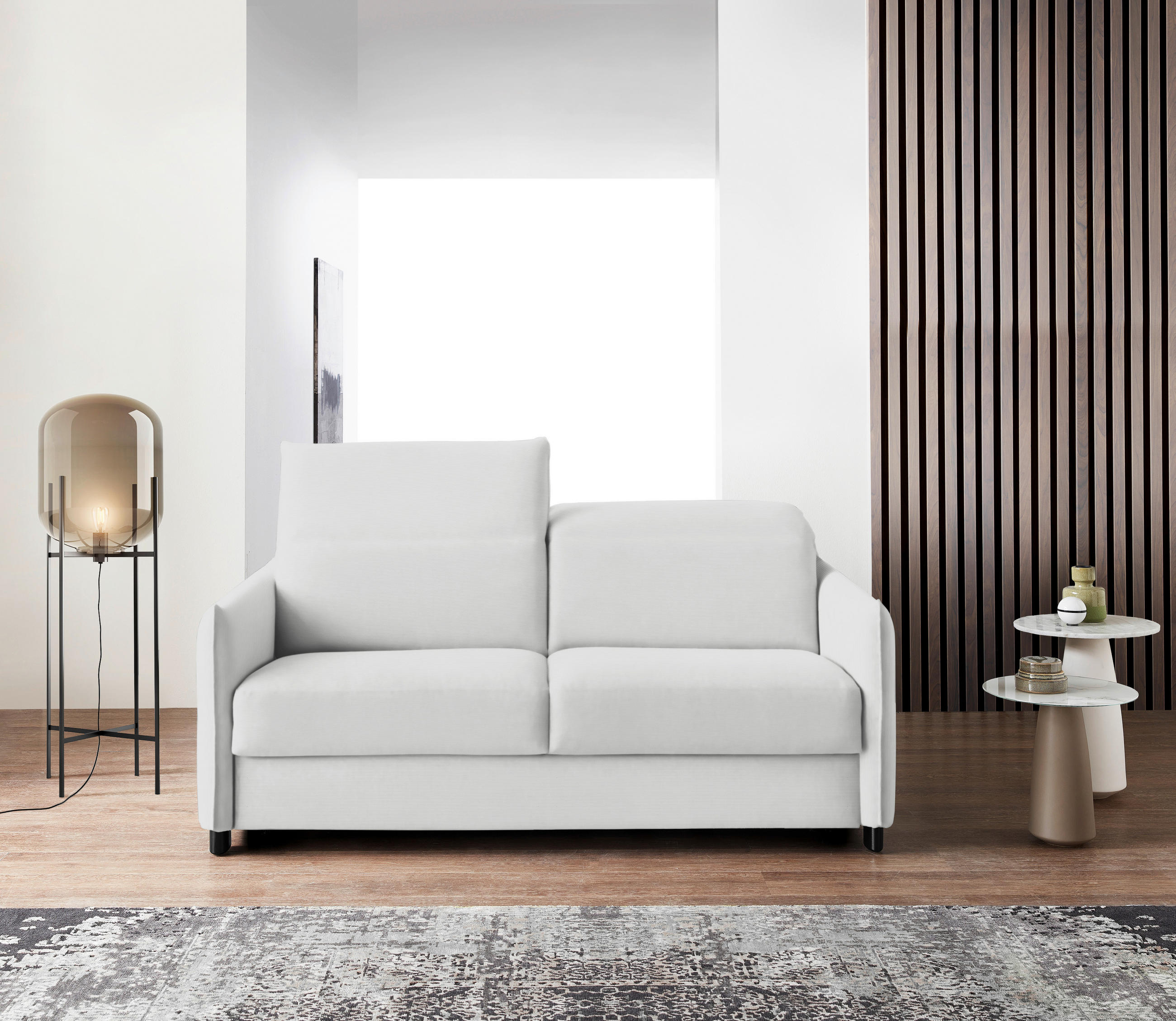SCHLAFSOFA in Textil Creme  - Creme/Schwarz, Konventionell, Textil/Metall (188/84-105/100cm) - Bali
