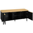 LOWBOARD  in 120/52/40 cm  - Eichefarben/Goldfarben, Trend, Holzwerkstoff/Metall (120/52/40cm) - Xora