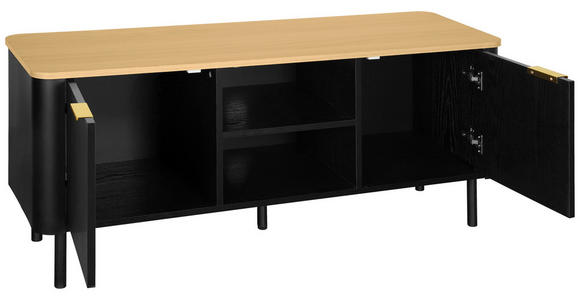 LOWBOARD  in 120/52/40 cm  - Eichefarben/Goldfarben, Trend, Holzwerkstoff/Metall (120/52/40cm) - Xora